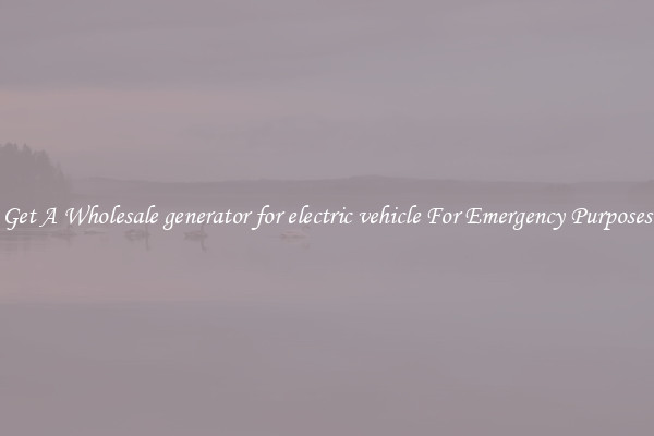 Get A Wholesale generator for electric vehicle For Emergency Purposes