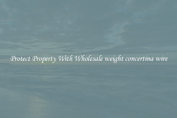 Protect Property With Wholesale weight concertina wire