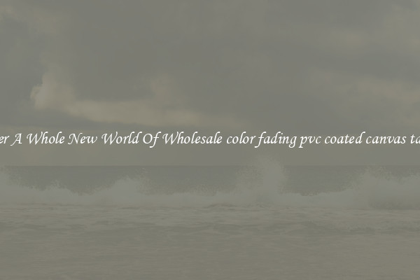 Discover A Whole New World Of Wholesale color fading pvc coated canvas tarpaulin