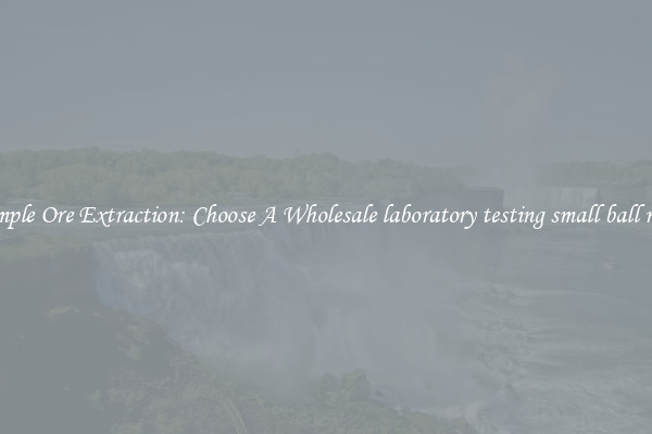 Simple Ore Extraction: Choose A Wholesale laboratory testing small ball mill
