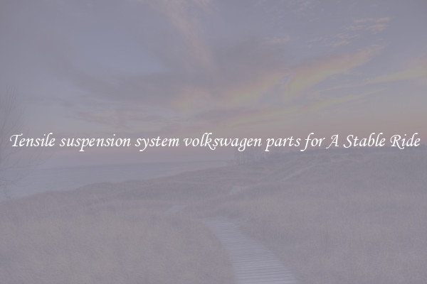 Tensile suspension system volkswagen parts for A Stable Ride