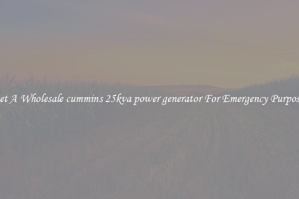 Get A Wholesale cummins 25kva power generator For Emergency Purposes