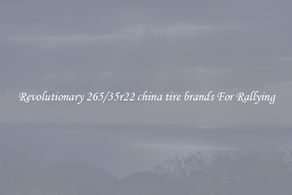 Revolutionary 265/35r22 china tire brands For Rallying