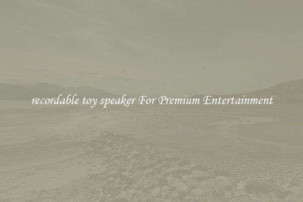 recordable toy speaker For Premium Entertainment