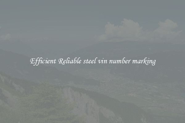 Efficient Reliable steel vin number marking