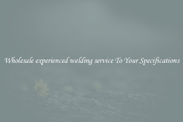 Wholesale experienced welding service To Your Specifications